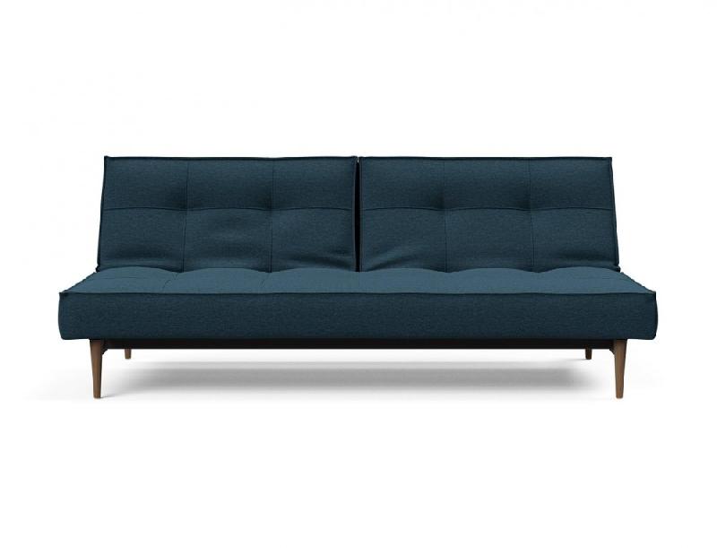 Canapé-lit INNOVATION LIVING SPLITBACK STYLETTO - Convertible 115x210 cm - Pieds noyer - Tissu Argus Navy Blue_4