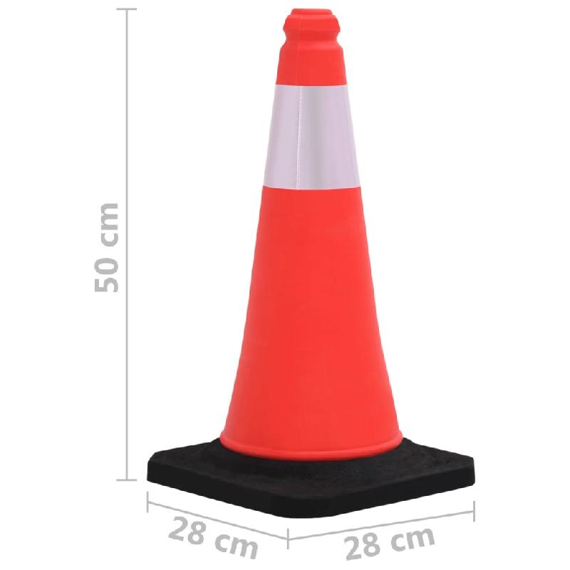 Vidaxl cônes de signalisation réfléchissants à base lourde 10 pcs 50cm 150942_4