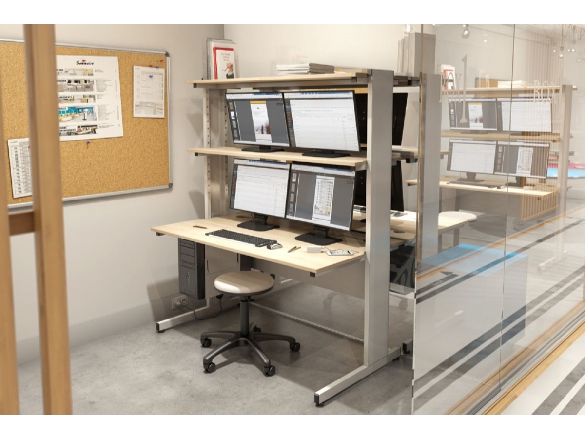Table informatique multi-niveaux modulable pour l'aménagement des espaces techniques, salles serveurs ou laboratoires - DATA_4