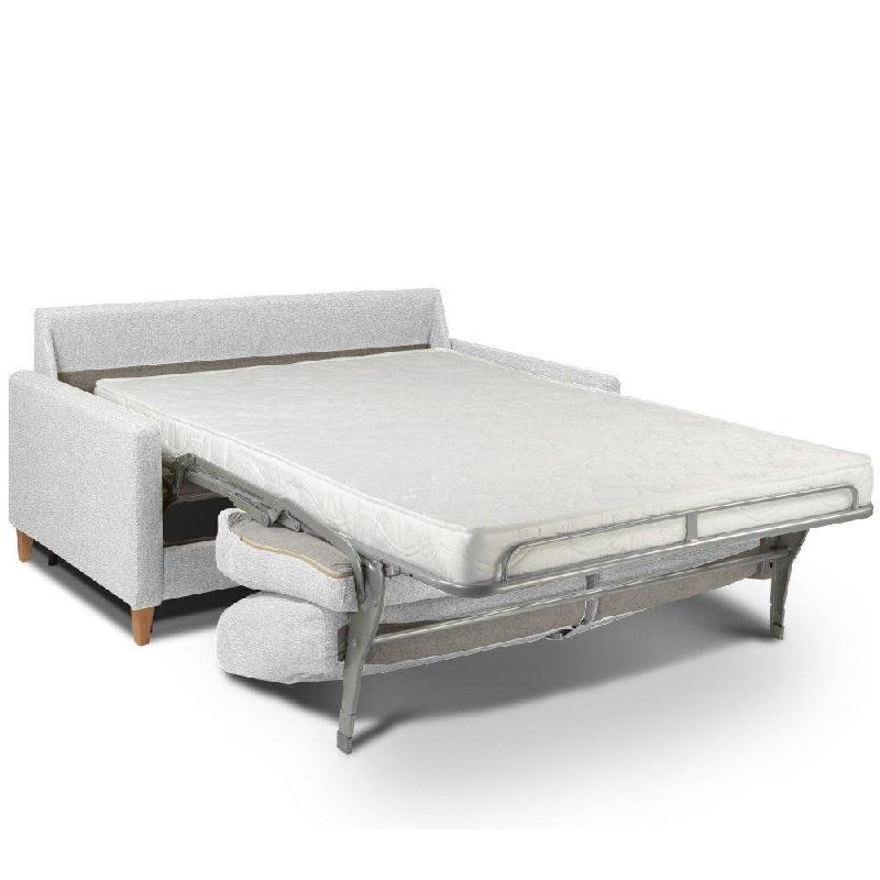 Canapé convertible OGGETTO - Matelas 16 cm - Système express - Sommier à lattes 140 cm - Polyuréthane blanc cassé - RENATONISI_4