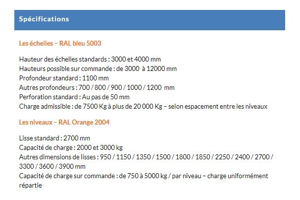 Rayonnage et rack à palette - continental rack france - profondeur standard: 1100 mm_4