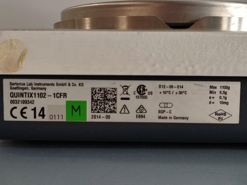 Balance de précision SARTORIUS QUINTIX 1102 1CFR  1100g / 0,01g_4