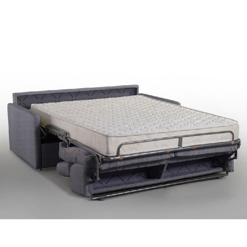 Canapé convertible express Eclipse 140cm - Matelas 18cm - Velours gris anthracite - Fabrication italienne_4