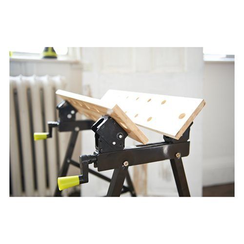 Établi pliable Ryobi France - table en bambou, étau orientable 90° - dimensions 605 x 120 x 180 mm - réf. 5133001779_4