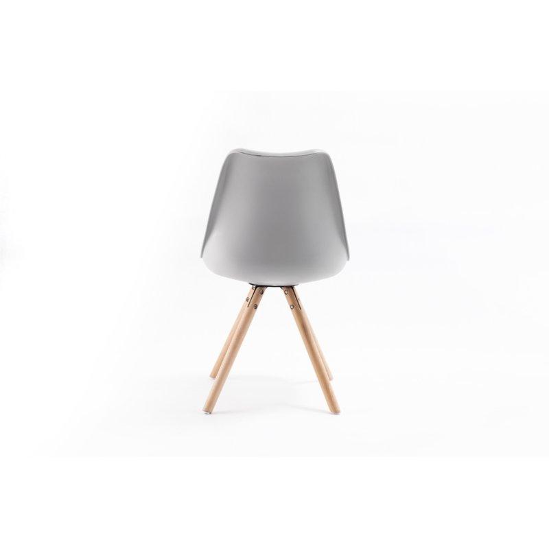 Lot de 2 chaises Sando - polypropylène gris avec pieds en bois - design chic et moderne_4