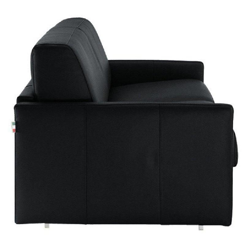 Canapé 2-3 places SUN convertible express - sommier à lattes - matelas 16 cm - revêtement polyuréthane noir_4