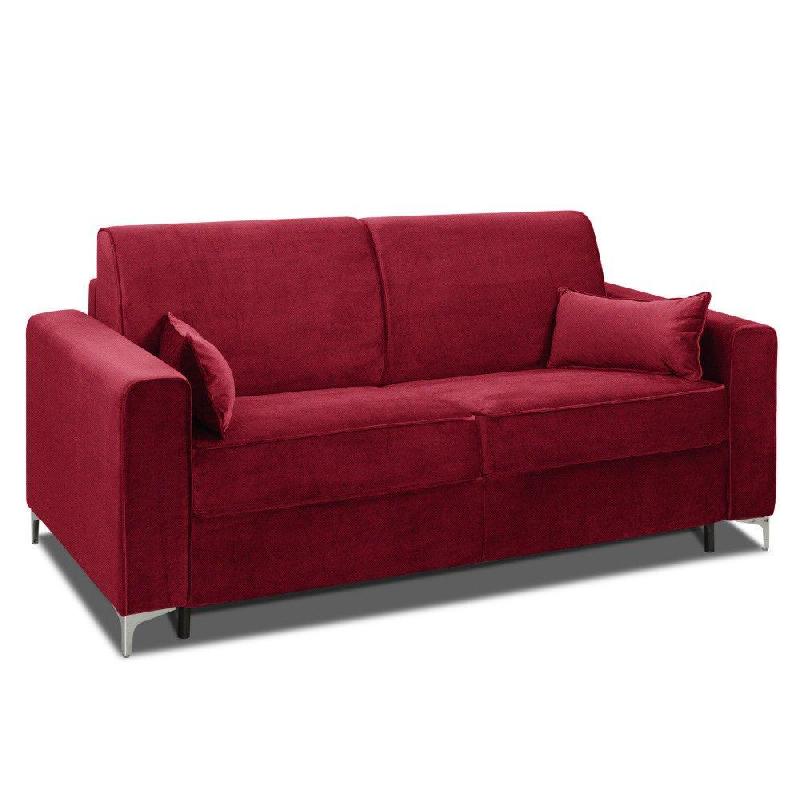 Canapé convertible express Jackson 160cm - Comfort Bultex® 12cm - Sommier lattes Renatonisi - Tissu tweed rouge_4