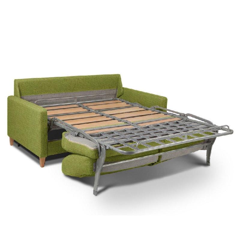 Canapé convertible OGGETTO - Matelas 16 cm - Système express - Sommier à lattes 120 cm - Tweed vert - RENATONISI_4