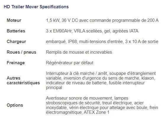 HD Trailer Mover - Tracteur pousseur pour conditions sévères - Nu-Star Material Handling Ltd - Moteur 1,5 kW_4
