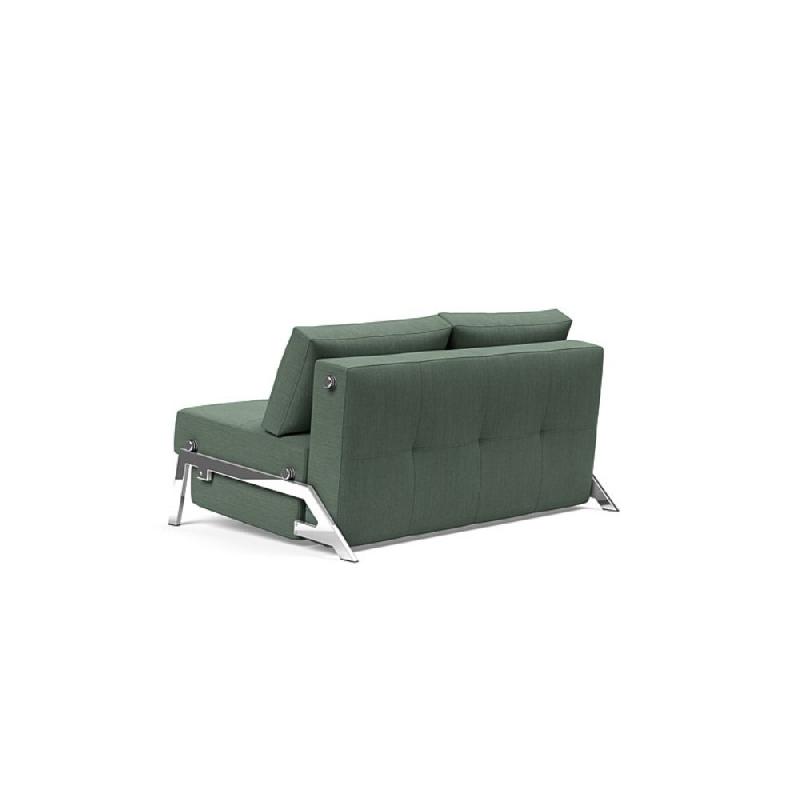 Canapé design convertible Cubed 02 Chrome - Innovation Living - 200x140 cm - Tissu Elegance Green_4