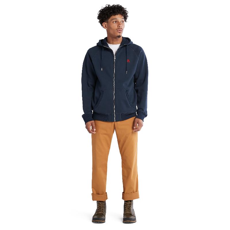 Sweat-shirt à capuche zippé Exeter River Timberland - Réf : TB0A2F6Y - 80% coton, 20% polyester - Coupe droite - Disponible en plusieurs tailles et couleurs_4