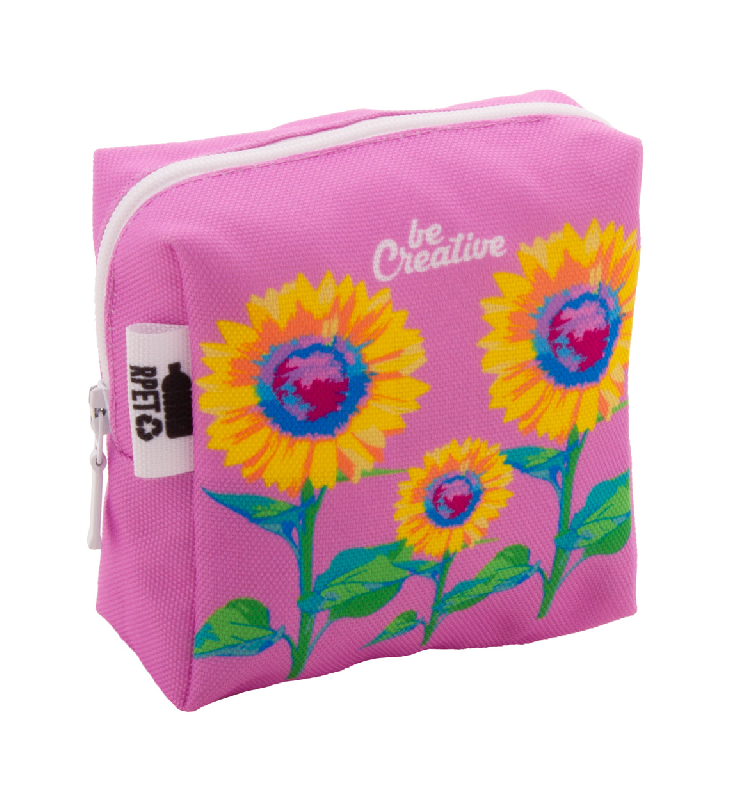 Trousse de maquillage personnalisée - forme carrée en polyester RPET 600D - impression sublimation_4