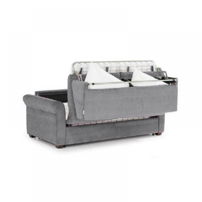 Canapé-lit 3 places ROMANTICO - Convertible express avec sommier à lattes 160 cm - Matelas 16 cm en polyuréthane - Rouge_4