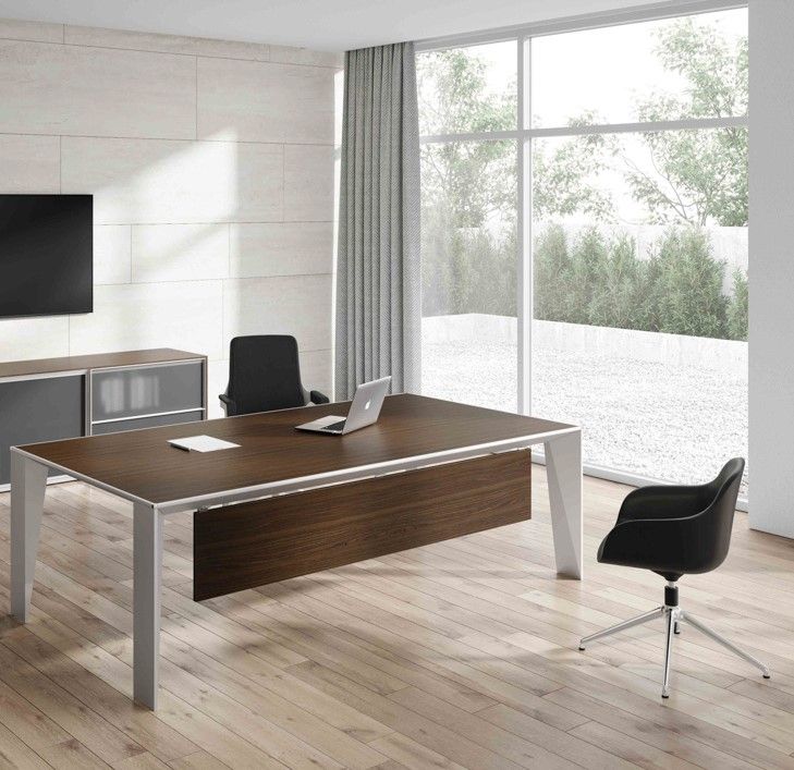 Eracle - Bureaux de direction Alea avec pieds en aluminium et plateaux personnalisables_4