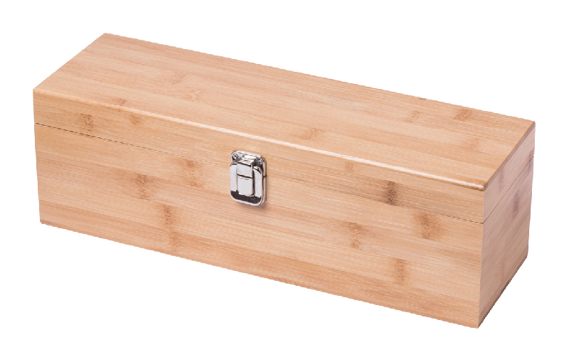 Set à vin - avec tire-bouchon, bouchon, stop-gouttes et bec verseur - boîte en bambou avec compartiment pour bouteille_4