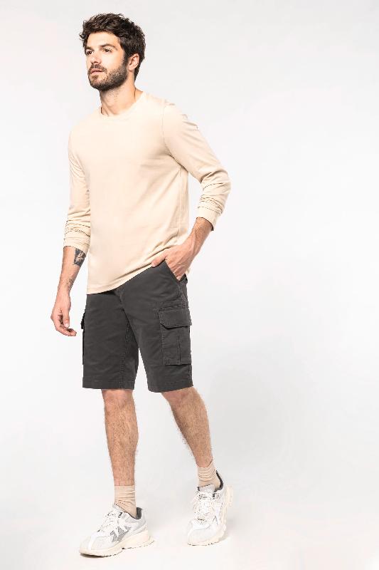 Bermuda multipoches homme - Réf: K754 - Kariban - Tissu sergé finition peau de pêche - Coloris Olive Camouflage_4