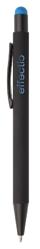 Stylo à bille en aluminium - finition caoutchoutée - gravure miroir - encre bleue_4