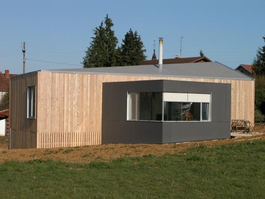 Maison à ossature en bois ANAIS - plain-pied avec sous-sol et toit double pente_0