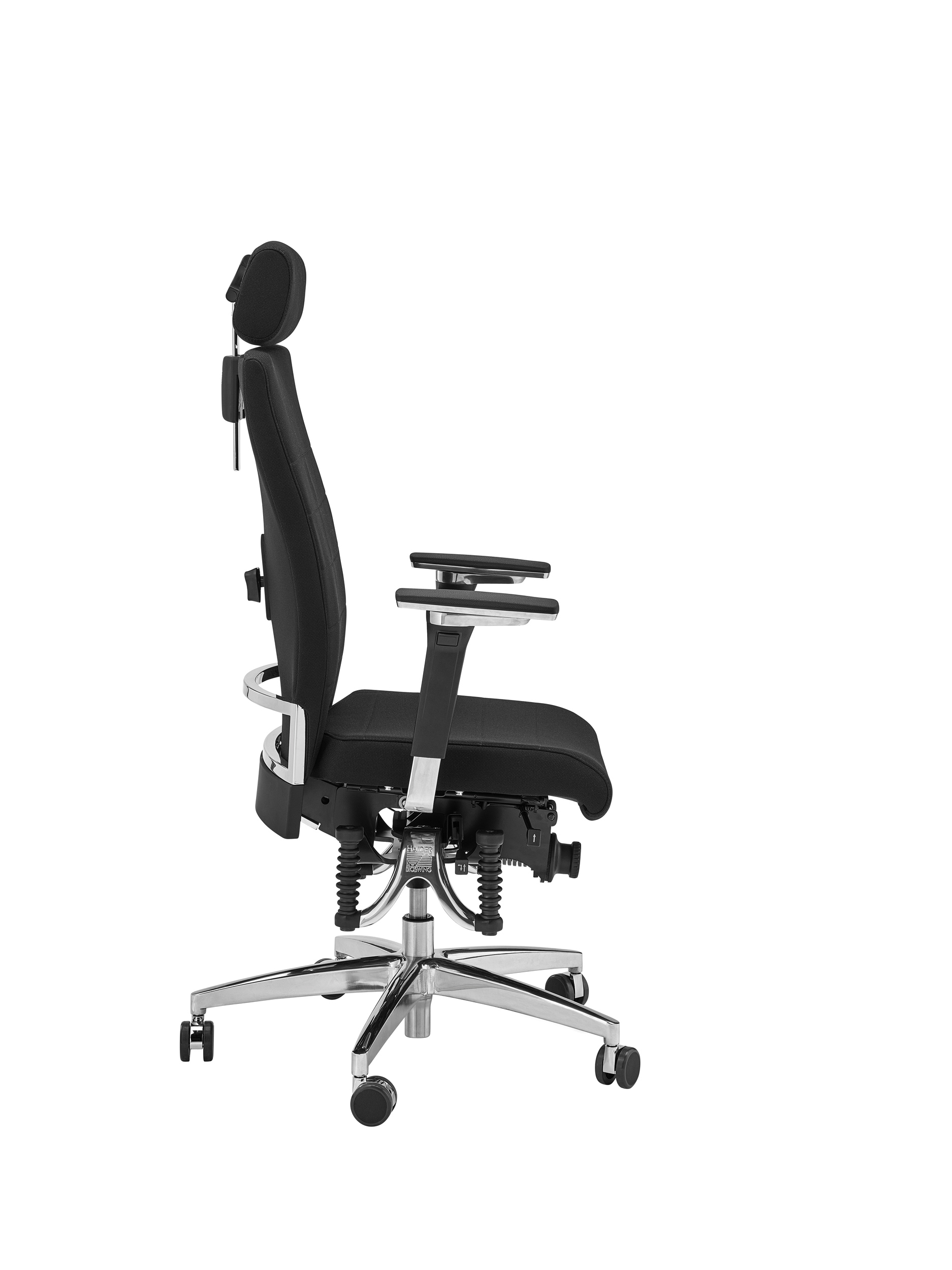 Chaise de bureau avec roulettes noires et étoile en polyamide