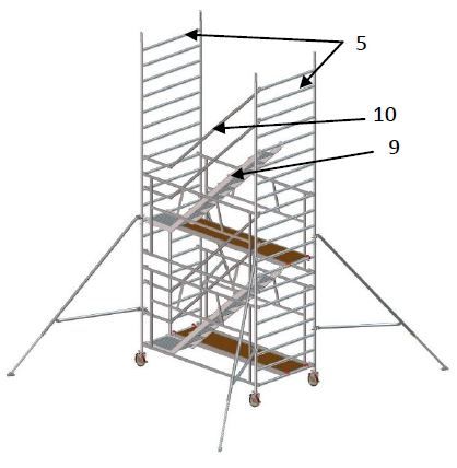 Échafaudage roulant uranus - fortal sa - charge d’exploitation par module de plancher 200 kg/m²_4