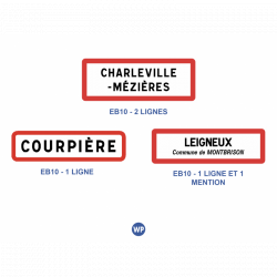 Panneau de localisation entrée agglomération EB10 - 2 lignes, signalisation routière_4
