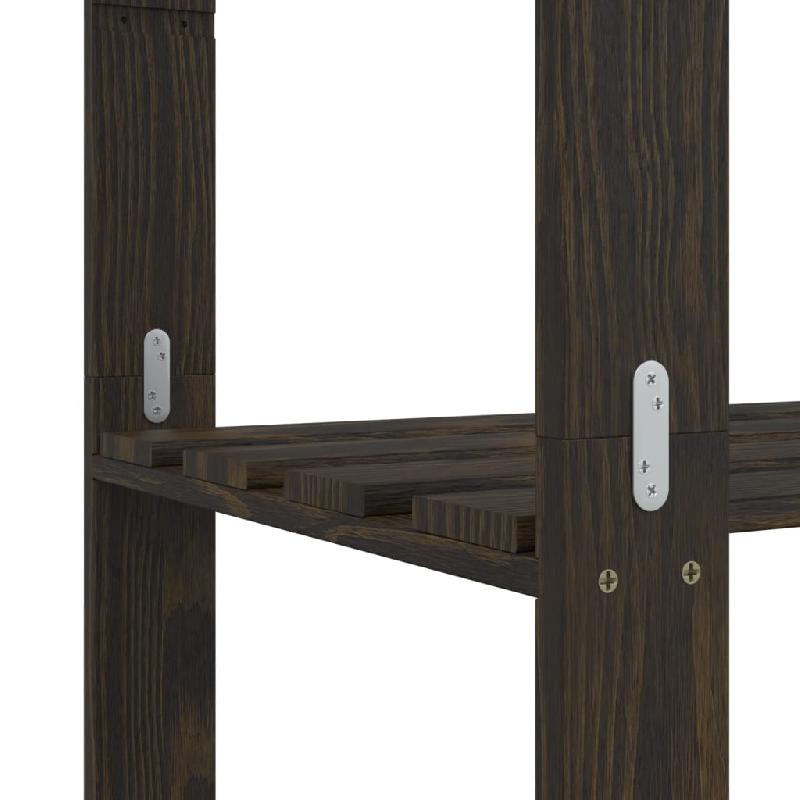 Vidaxl support de rangement à 3 niveaux noir 80x38x90 cm bois pin 373408_4