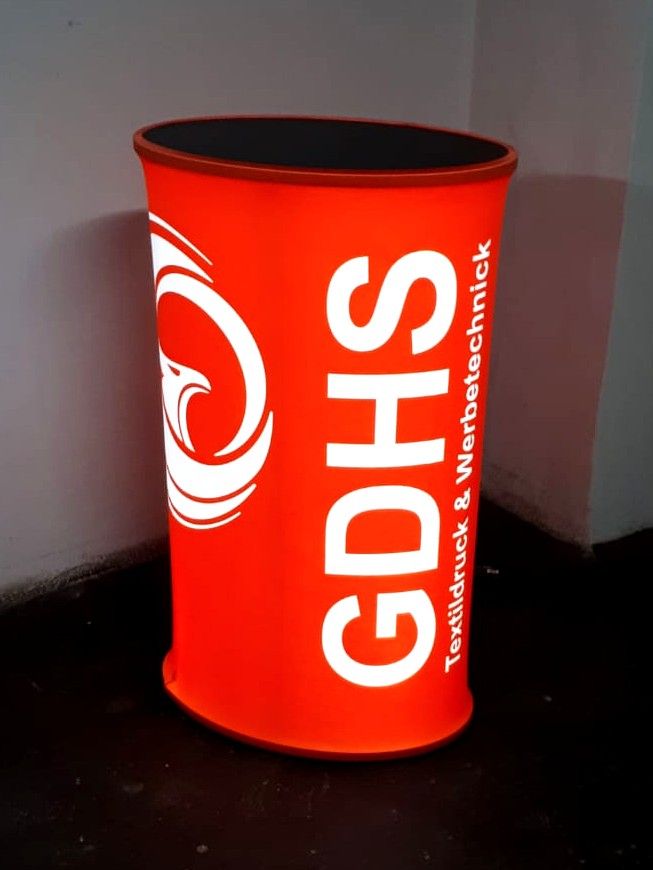 Comptoir lumineux rectangle en tissu tendu - Structure LED, format 80x53xH100cm avec sac de transport_4