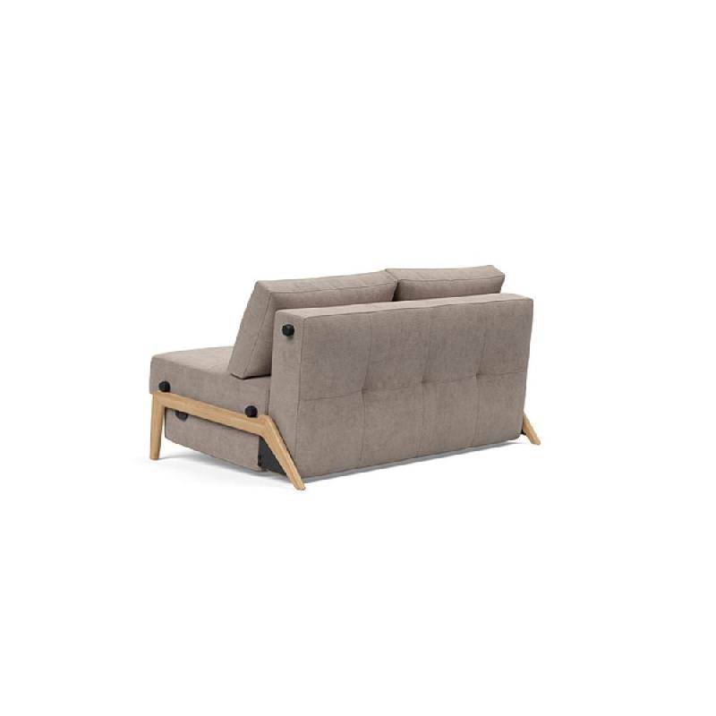 Innovation Living - Canapé design Cubed Wood 02 convertible lit 160x200 cm - Tissu Cordufine Beige_4
