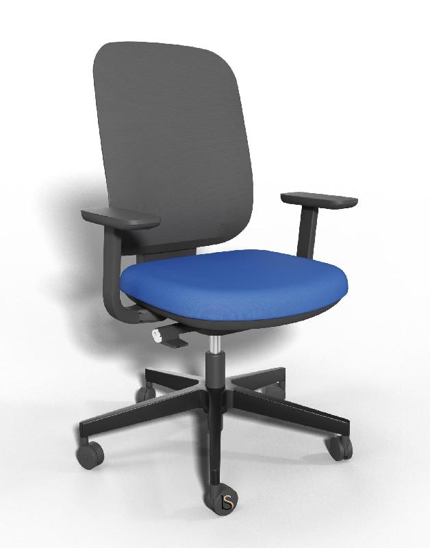 Siège opérateur Alaia en résille - Sokoa - Bleu, Réglable hauteur, Oui, Classique_4