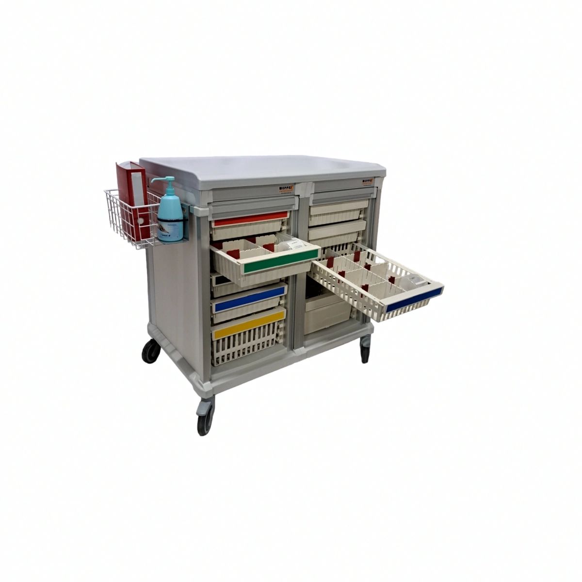 Chariot de soin hospitalier Weecart - 2 colonnes, configuration modulable pour stockage et transfert de médicaments et instruments_4