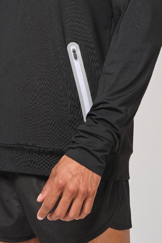 Sweat-shirt à capuche 1/4 zip sport unisexe - PROACT - Réf: PA360 - Tissu jersey gratté ultra doux - 90% polyester / 10% élasthanne_4