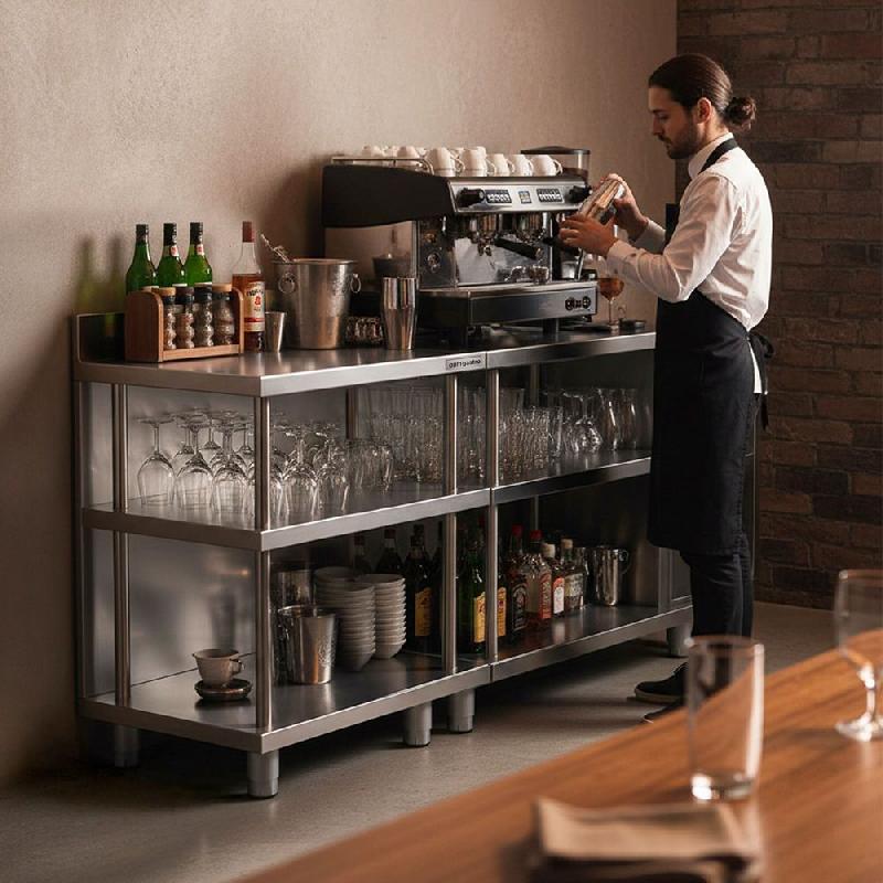 Table de travail de bar inox - 600 x 600 mm_4