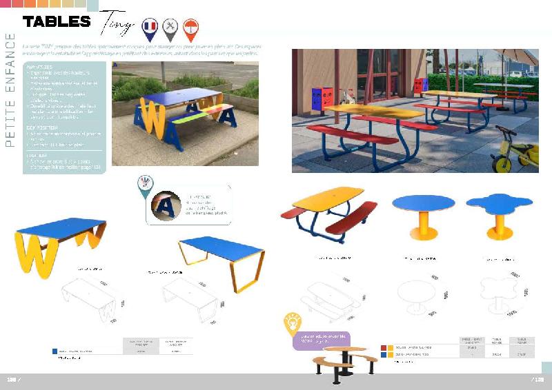 Table trapèze - Conçue pour manger ou jouer en plein air - BUT-39559 BLEU-JAUNE RAL 1033_4