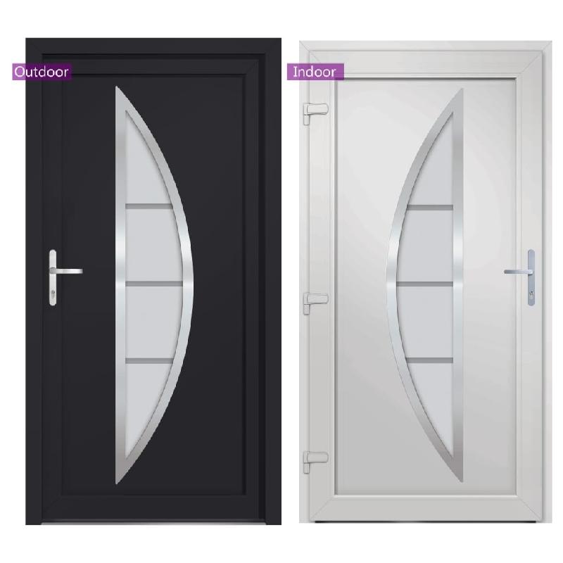 Vidaxl porte d'entrée anthracite 98x190 cm pvc 3187874_4