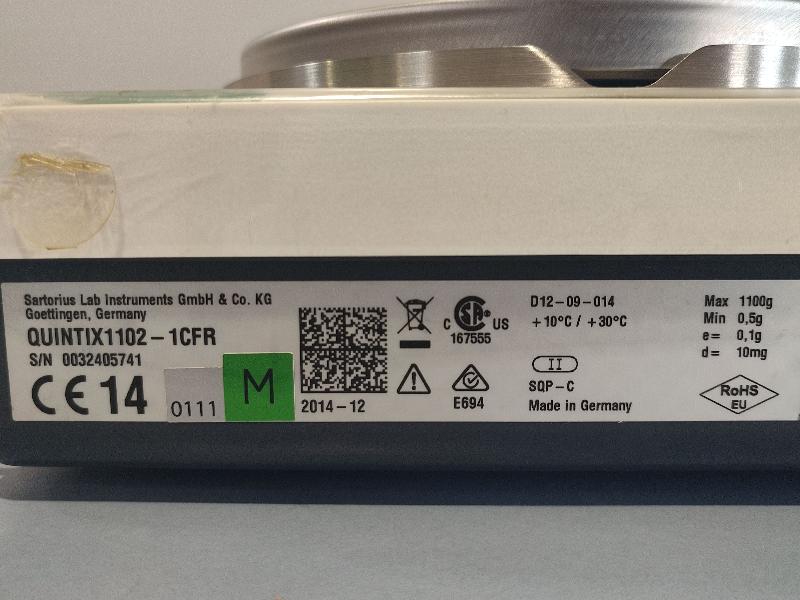 Balance de précision SARTORIUS QUINTIX 1102 1CFR  1100g / 0,01g_4