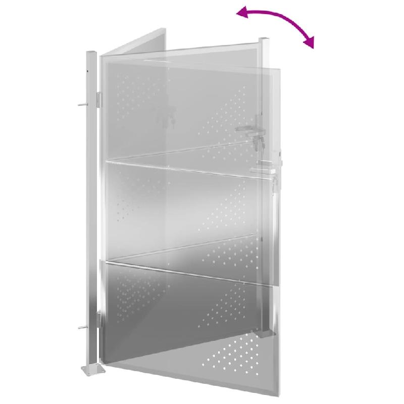 Vidaxl portail de jardin 100x125 cm acier inoxydable 376488_4