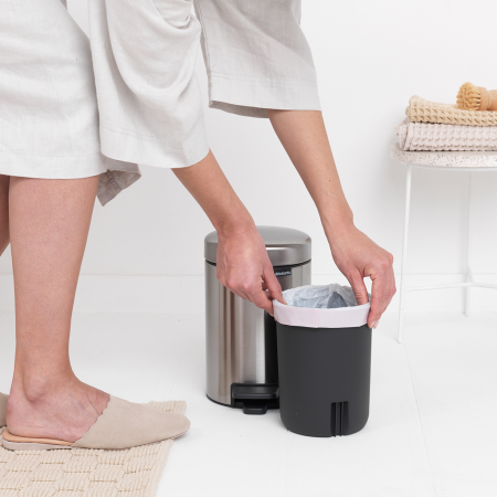 Poubelle à pédale newIcon 3 litres - Mineral Infinite Grey - Compacte et écologique_4