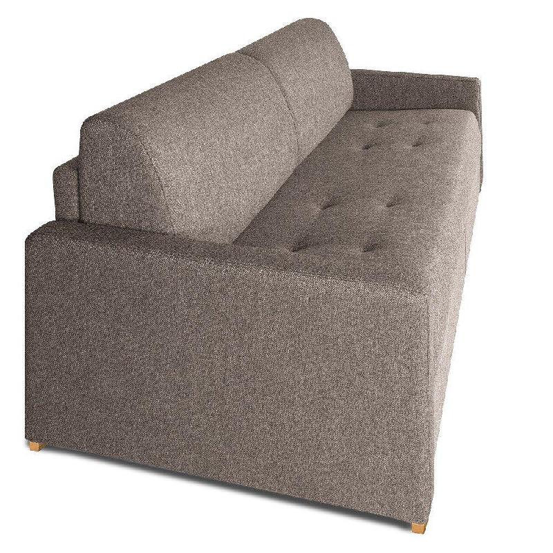 Canapé convertible express DANDY - Matelas Comfort BULTEX® 140cm - Mono assise capitonnée - Velours taupe_4