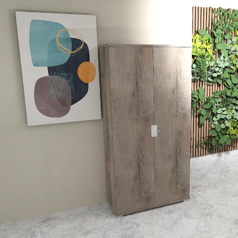 Grande armoire à portes battantes TAK - Mobel Linea - Chêne grisé_0