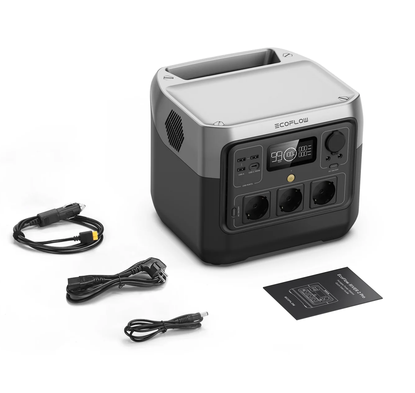 Kit station de charge portable 600W - 768Wh EcoFlow River Pro 2 avec panneau solaire pliable 135W - idéal pour camping-car et voyages_4