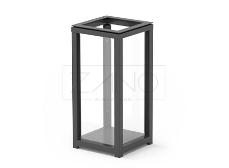 Poubelle anti-terroristique Altus 03.052.4.Sc - Zano - 55L - acier inoxydable ou noir, options RAL et bois_0
