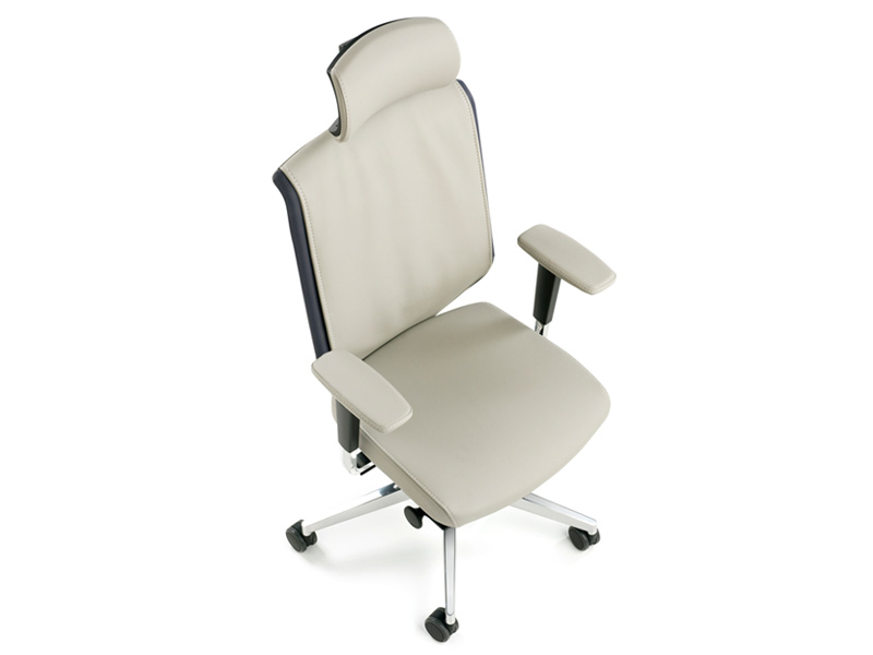 Fauteuil ergonomique Waldo en cuir régénéré - mécanisme synchrone 3 positions - soutien lombaire et appui-tête réglables_4