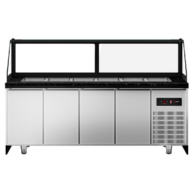 Saladette TORONTO - L2550 mm - Noire - 4 portes - 6x GN 1/1 - P900_4