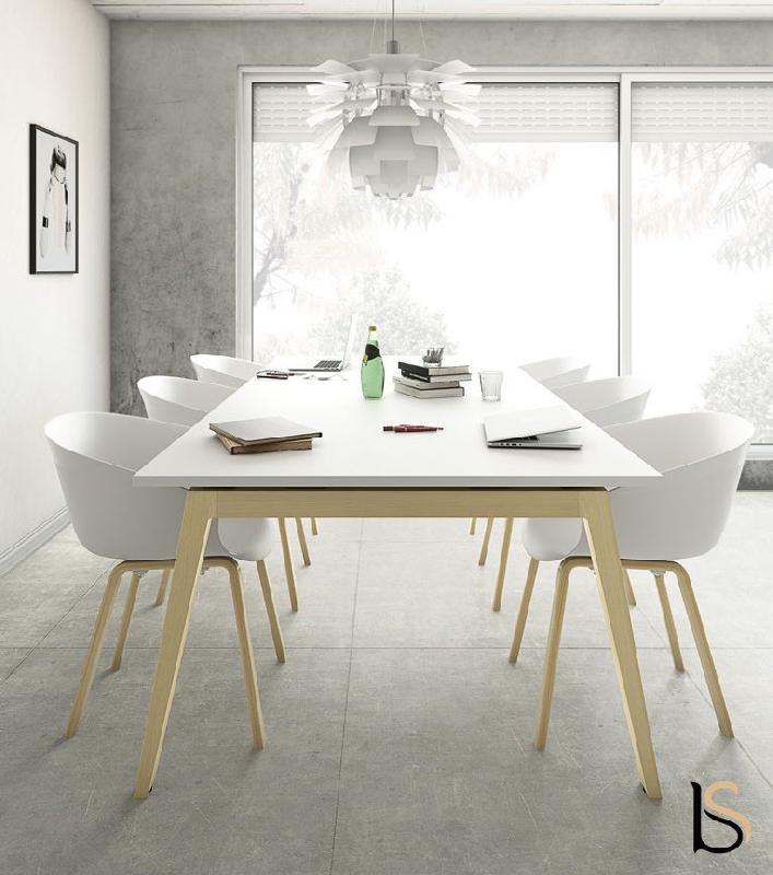 Table de réunion Born Wood - Mobel Linea - 240, Blanc_4