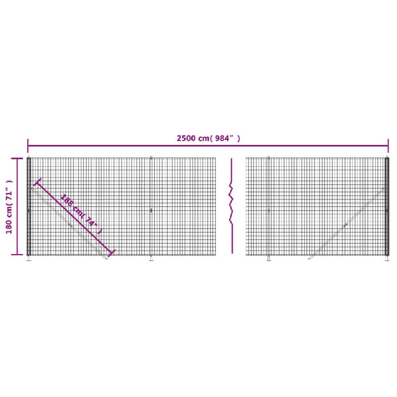 Vidaxl clôture en treillis métallique avec bride anthracite 1,8x25 m 154301_4