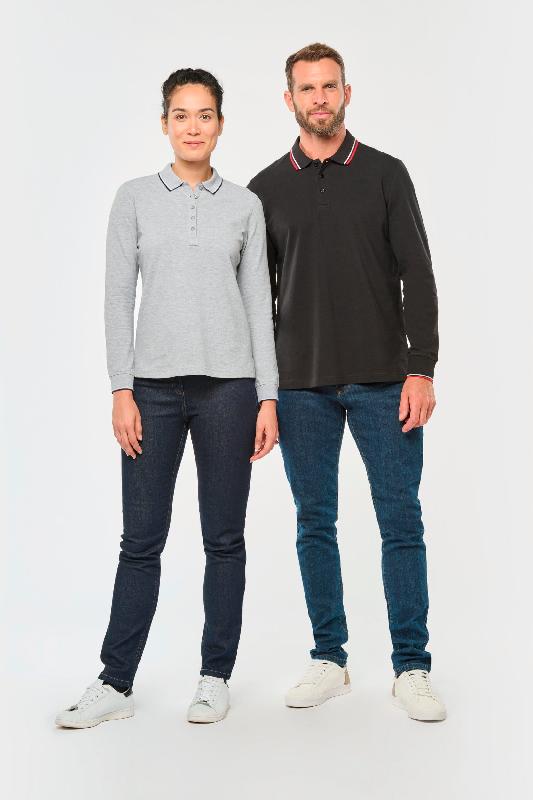 Polo maille piquée manches longues femme - Réf: K281 - Kariban - 100% coton, coupe ajustée, finitions soignées_4