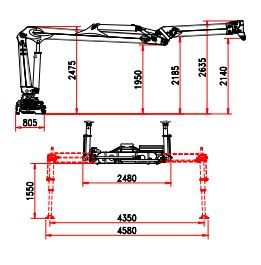 R 130 MS2 Grue auxiliaire - Bob SPA - Capacité de levage 130 kNm - Extension hydraulique 8,40 m_4