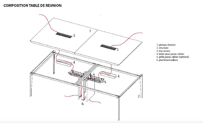 Table de conférence X9 pour 8 personnes - Officity. - Anthracite, Orme gris_4