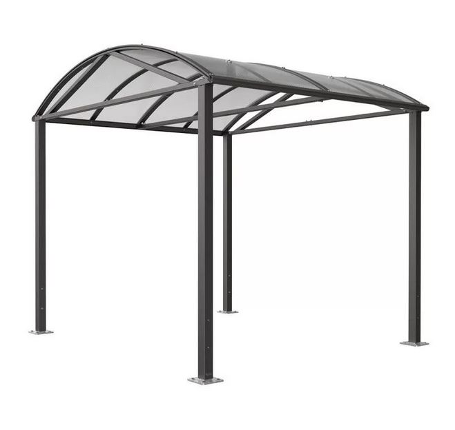 Abri vélos et motos voûte Large - Dimensions 2520x2640x2830 mm - Structure en acier galvanisé - Toiture en polycarbonate alvéolaire traité anti-UV_4