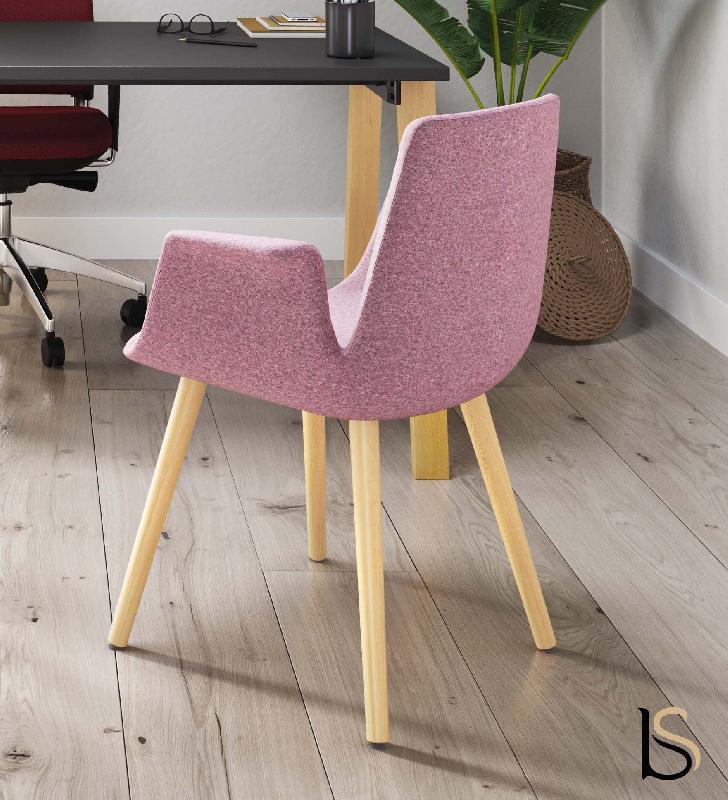 Chaise visiteurs RAN pieds bois - Mobel linea. - Agave_4